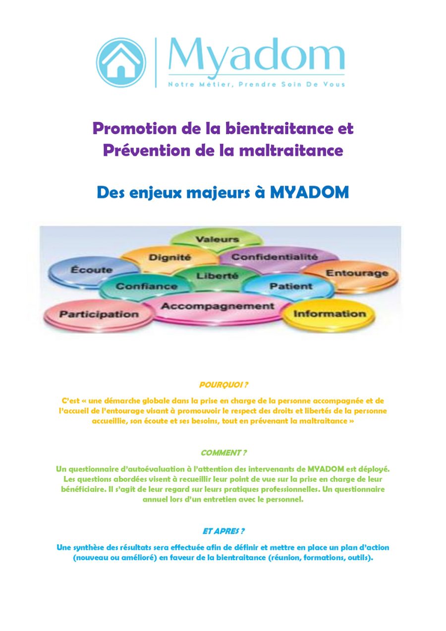 Affiche promotion de la bientraitance - site myadom seniors